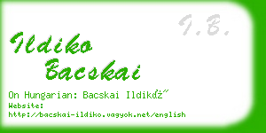 ildiko bacskai business card
